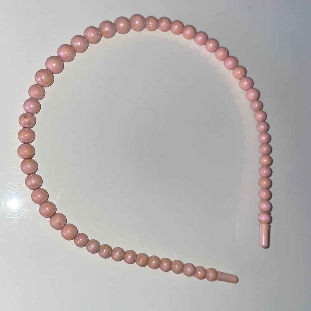 Vintage Soft Pink faux-pearl headband